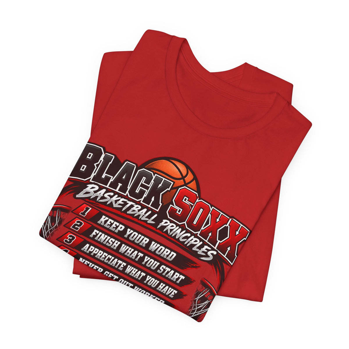 Black Soxx Basketball Principles Tee — Motivational Youth & Adult Basketball Shirt