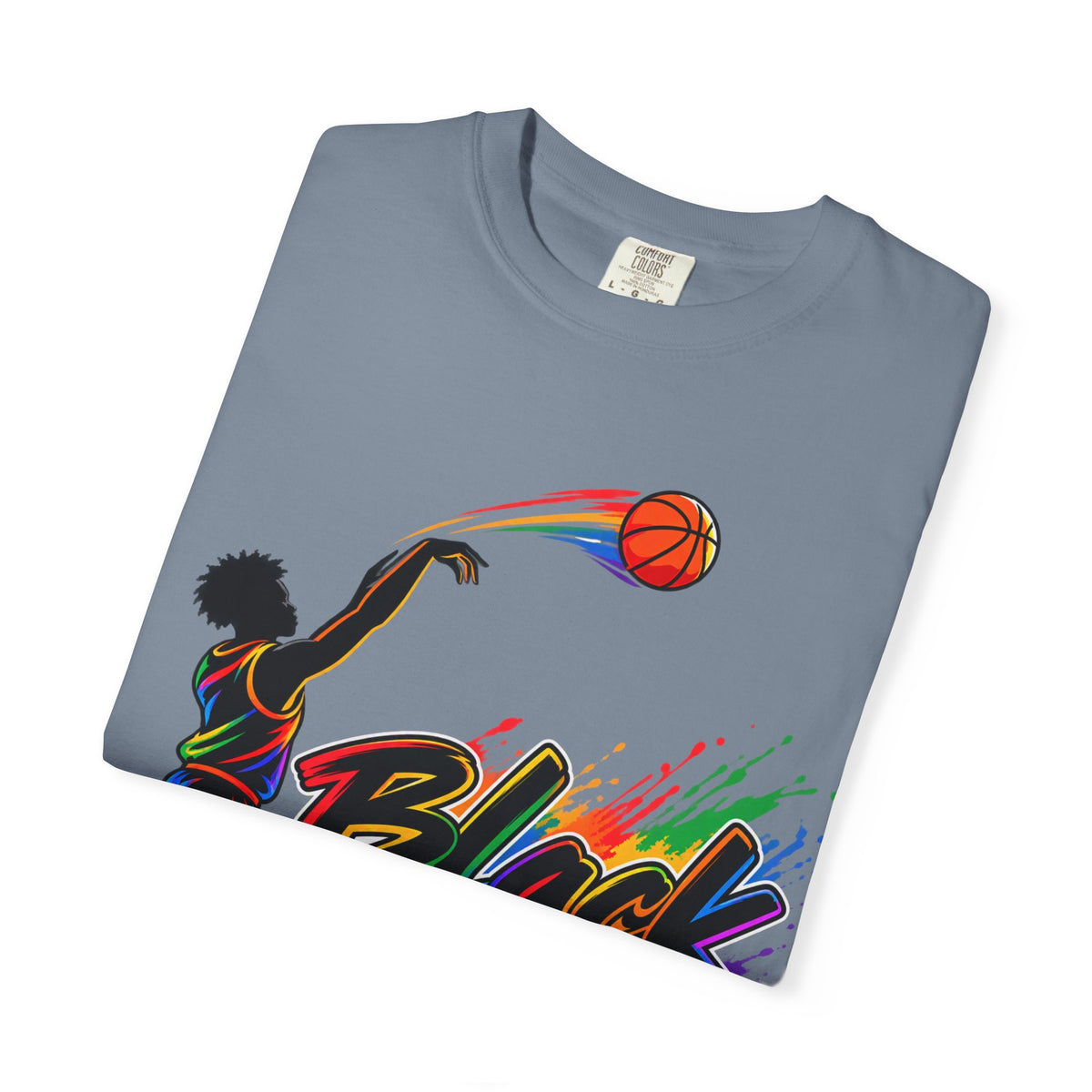 Black Soxx Basketball T-Shirt — Colorful Slam Dunk Graphic Tee