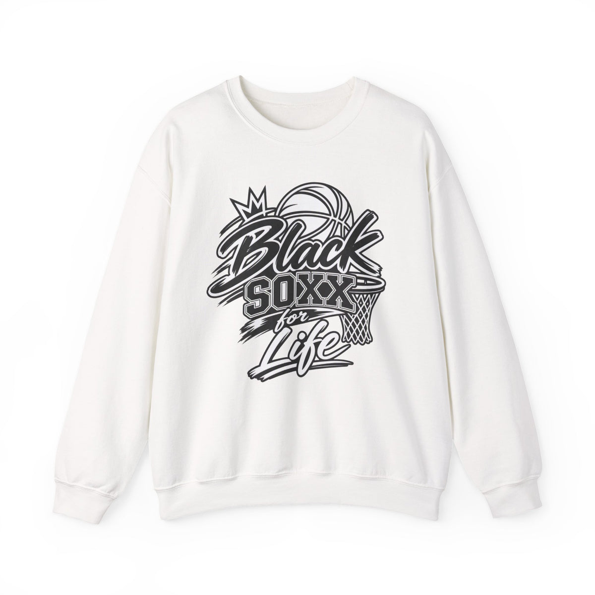 Black Soxx for Life Sweatshirt — Retro Basketball Crewneck