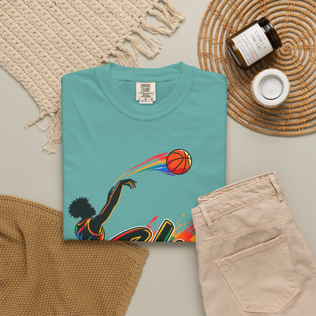 Black Soxx Basketball T-Shirt — Colorful Slam Dunk Graphic Tee