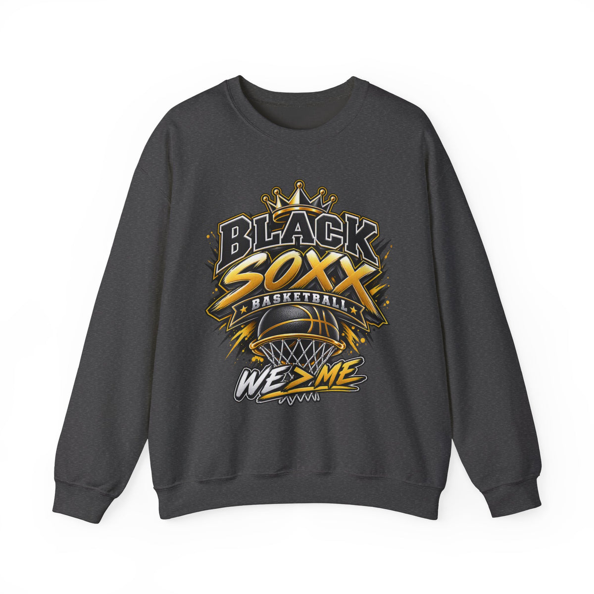 Basketball Crewneck Sweatshirt — "Black Soxx" Vintage Team Logo