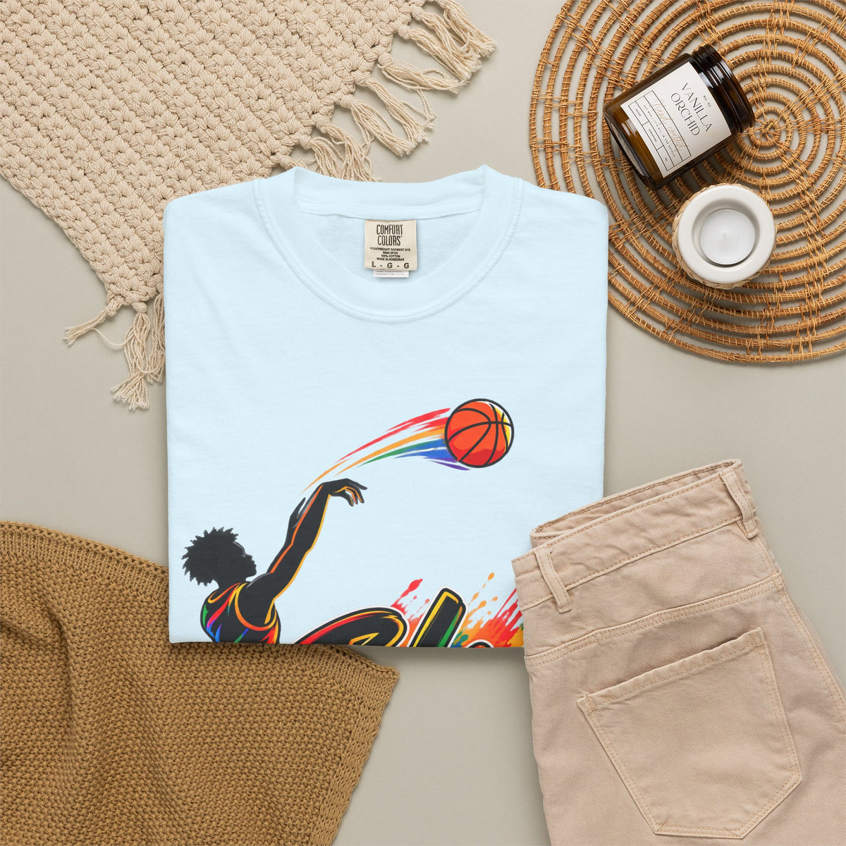 Black Soxx Basketball T-Shirt — Colorful Slam Dunk Graphic Tee