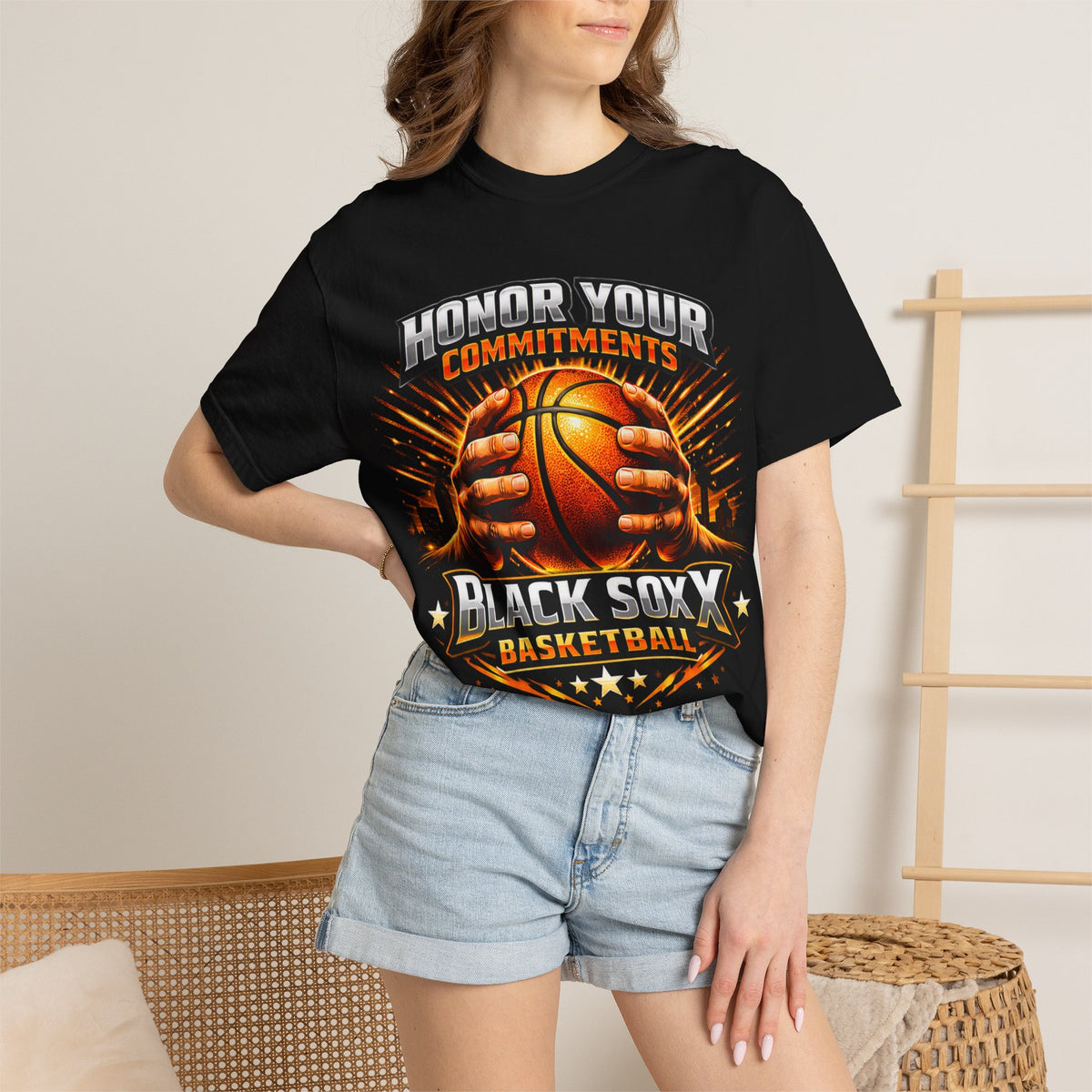 Honor Your Commitments Basketball T-Shirt — Black Sox X Team Tee
