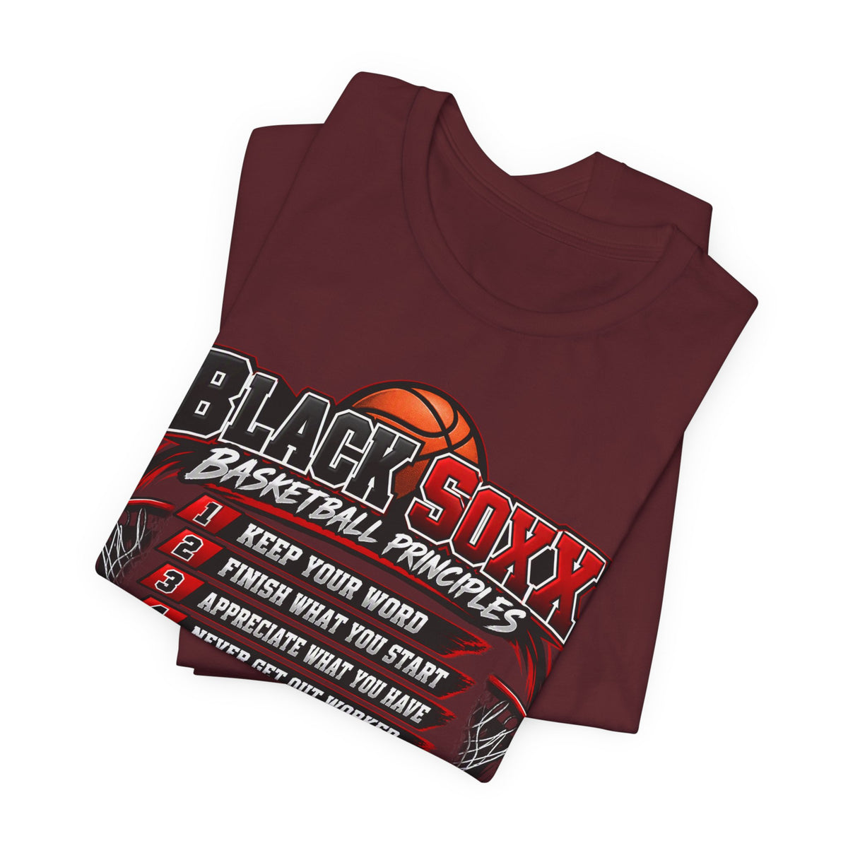 Black Soxx Basketball Principles Tee — Motivational Youth & Adult Basketball Shirt