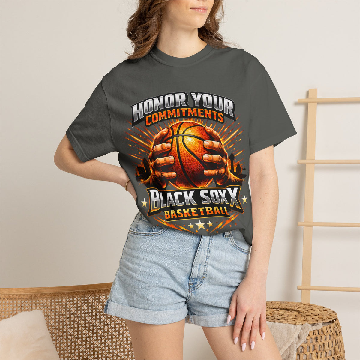 Honor Your Commitments Basketball T-Shirt — Black Sox X Team Tee