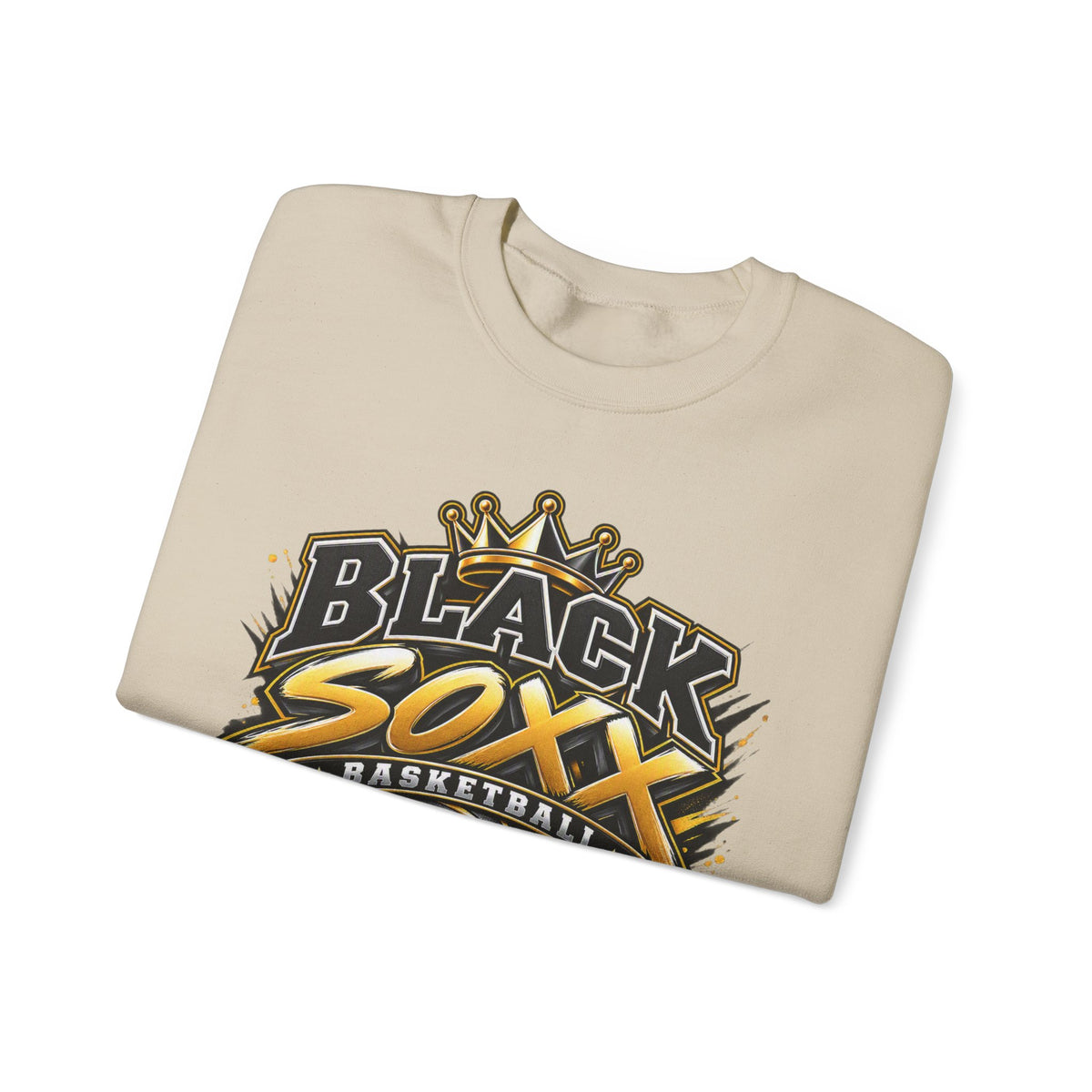 Basketball Crewneck Sweatshirt — "Black Soxx" Vintage Team Logo