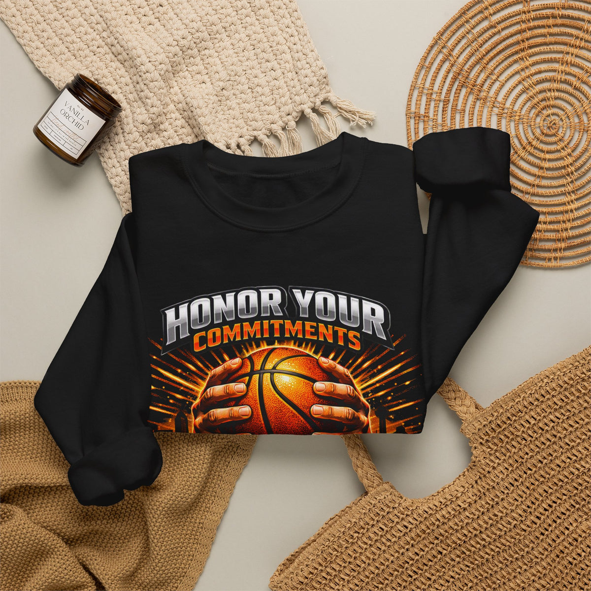 Black Soxy Basketball Sweatshirt – "Honor Your Commitments" Team Crewneck