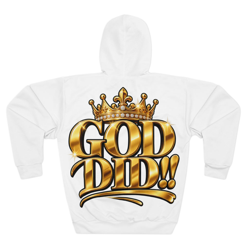 Christian Hoodie – "God Did!!" Gold Crown Pullover (Evidence of Divine Presence)