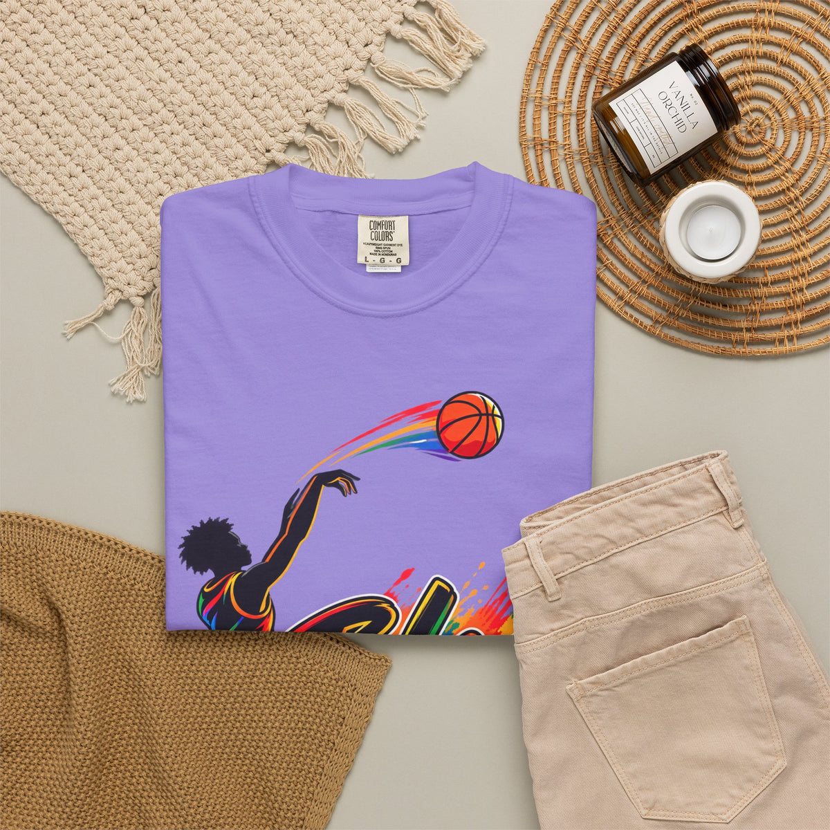 Black Soxx Basketball T-Shirt — Colorful Slam Dunk Graphic Tee