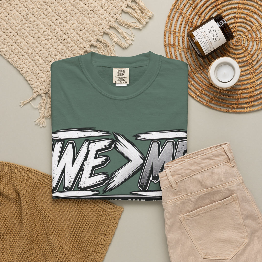 We > Me Basketball Team T-Shirt — "Together. Trust. Team. Victory."
