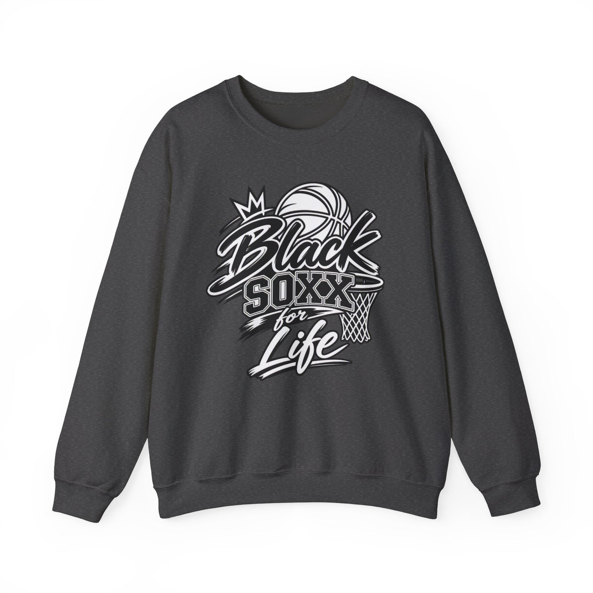 Black Soxx for Life Sweatshirt — Retro Basketball Crewneck