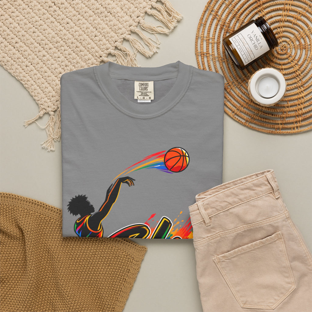Black Soxx Basketball T-Shirt — Colorful Slam Dunk Graphic Tee