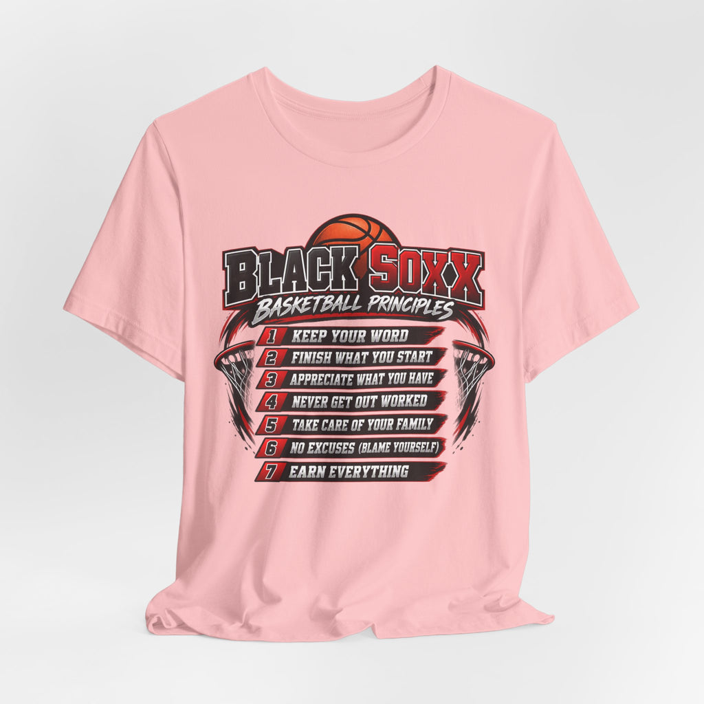Black Soxx Basketball Principles Tee — Motivational Youth & Adult Basketball Shirt