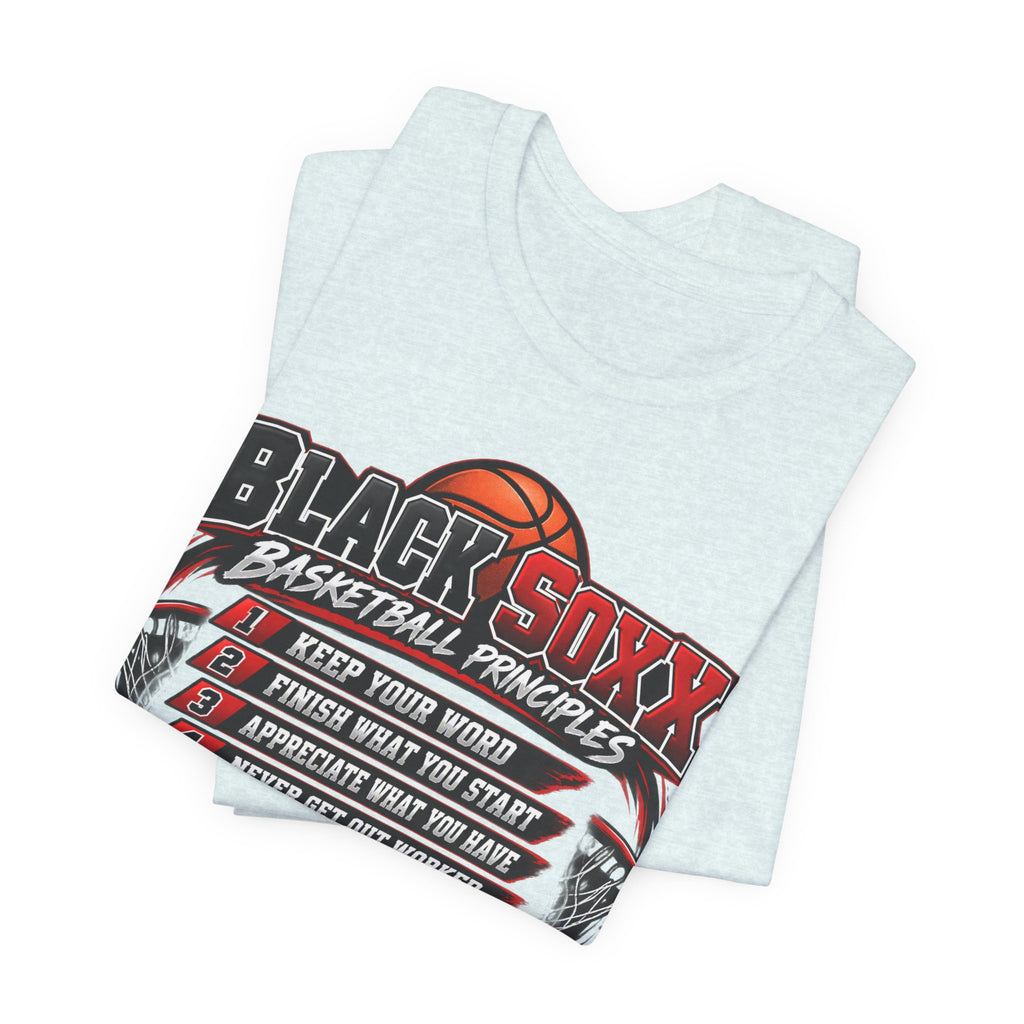 Black Soxx Basketball Principles Tee — Motivational Youth & Adult Basketball Shirt