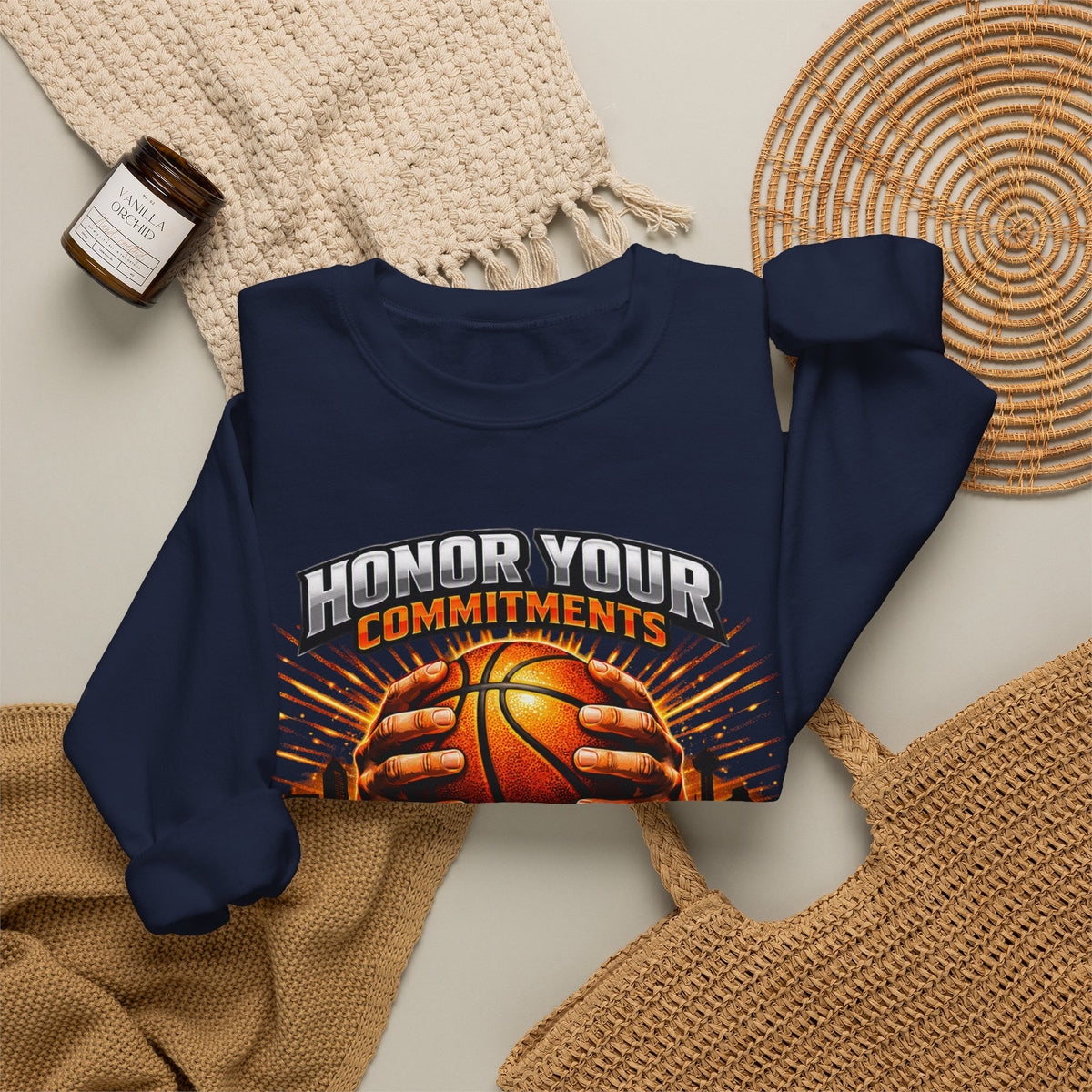 Black Soxy Basketball Sweatshirt – "Honor Your Commitments" Team Crewneck