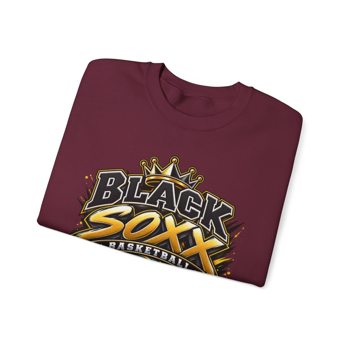 Basketball Crewneck Sweatshirt — "Black Soxx" Vintage Team Logo