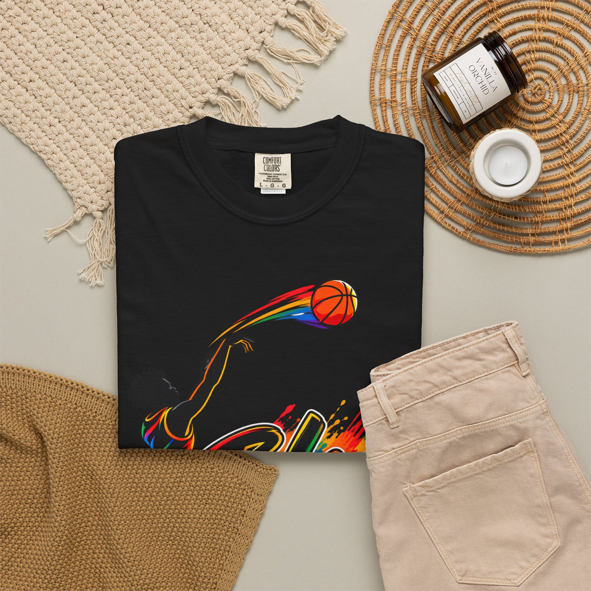 Black Soxx Basketball T-Shirt — Colorful Slam Dunk Graphic Tee