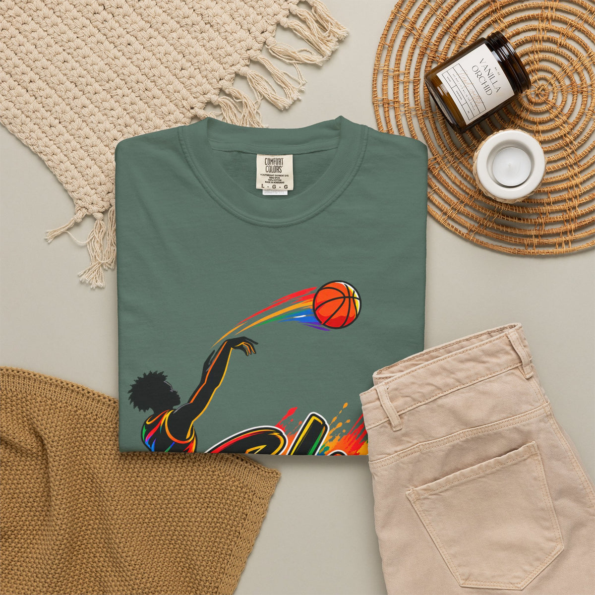 Black Soxx Basketball T-Shirt — Colorful Slam Dunk Graphic Tee