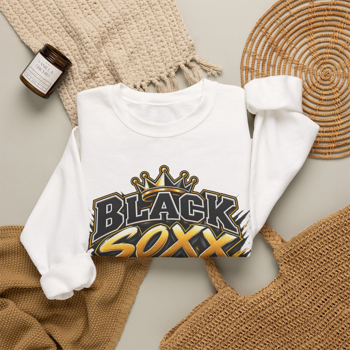 Basketball Crewneck - "Black Soxx" Team Logo Sweatshirt
