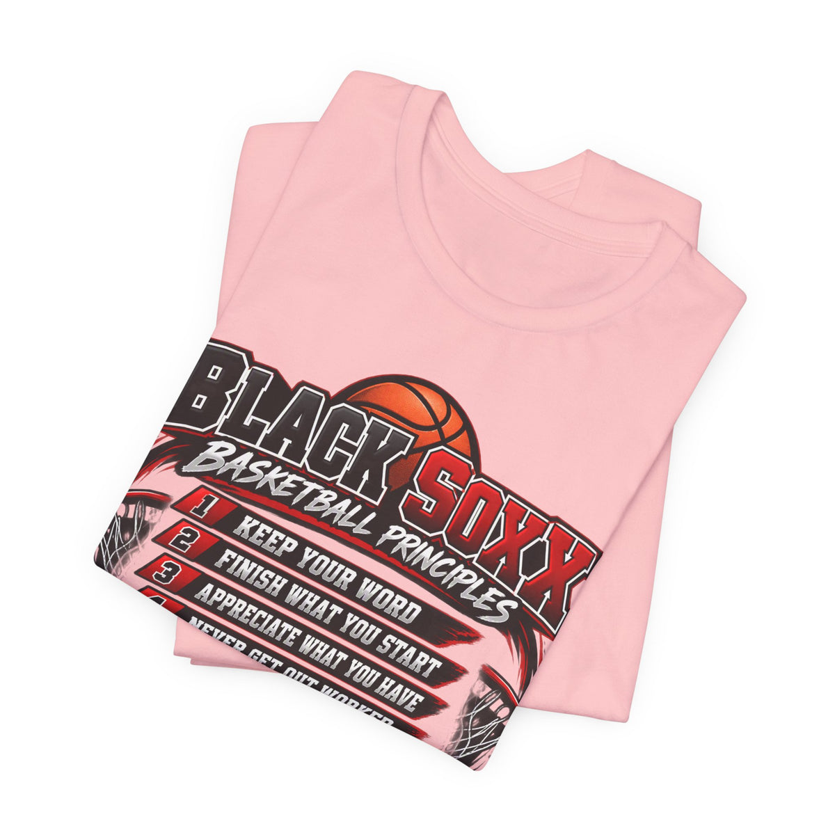 Black Soxx Basketball Principles Tee — Motivational Youth & Adult Basketball Shirt