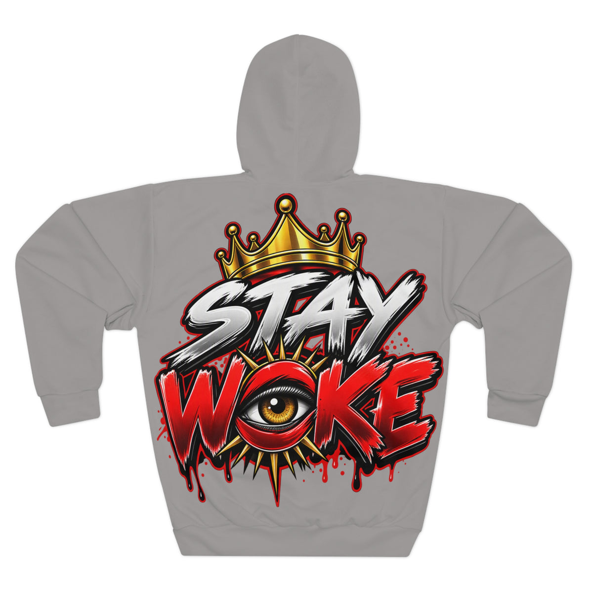 Stay Woke Hoodie — Graphic Crown Eye Streetwear Pullover