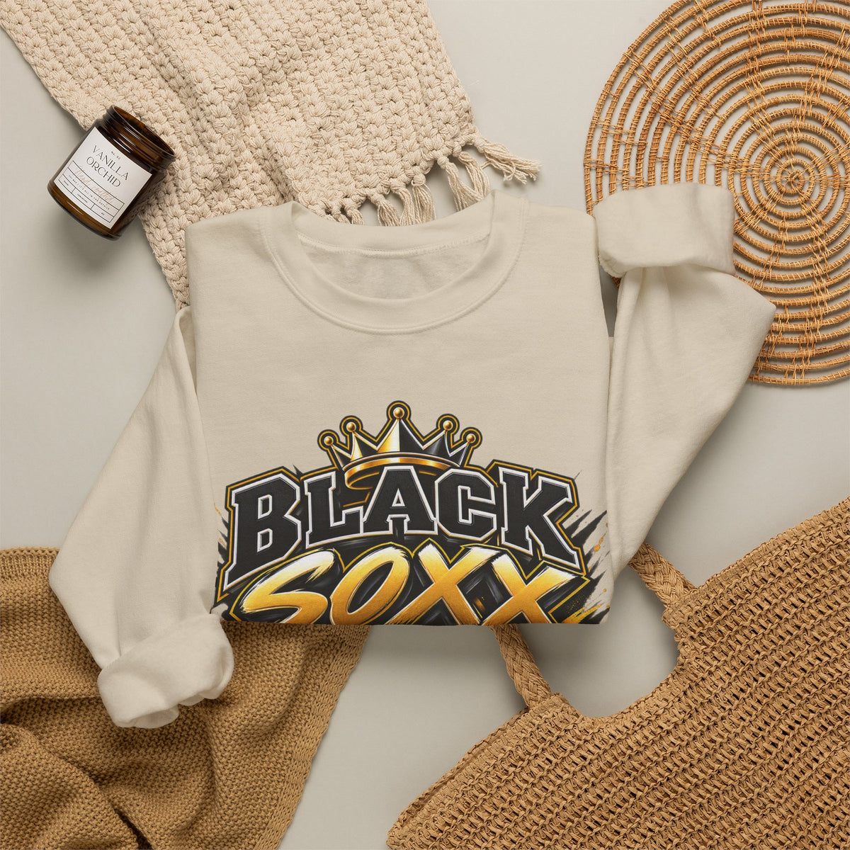 Basketball Crewneck - "Black Soxx" Team Logo Sweatshirt