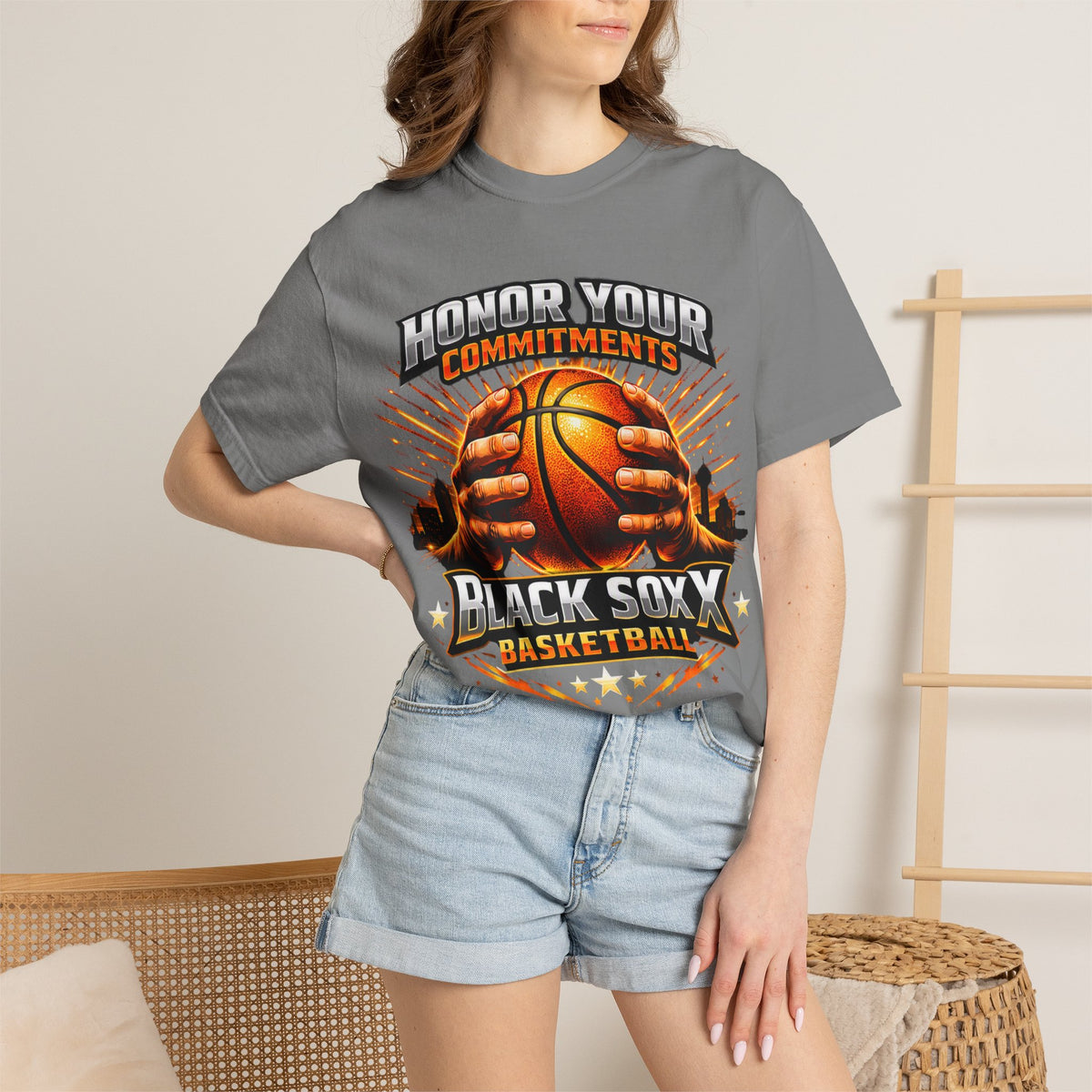 Honor Your Commitments Basketball T-Shirt — Black Sox X Team Tee