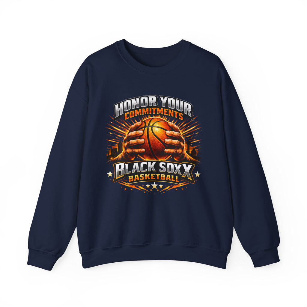 Black Soxy Basketball Sweatshirt – "Honor Your Commitments" Team Crewneck