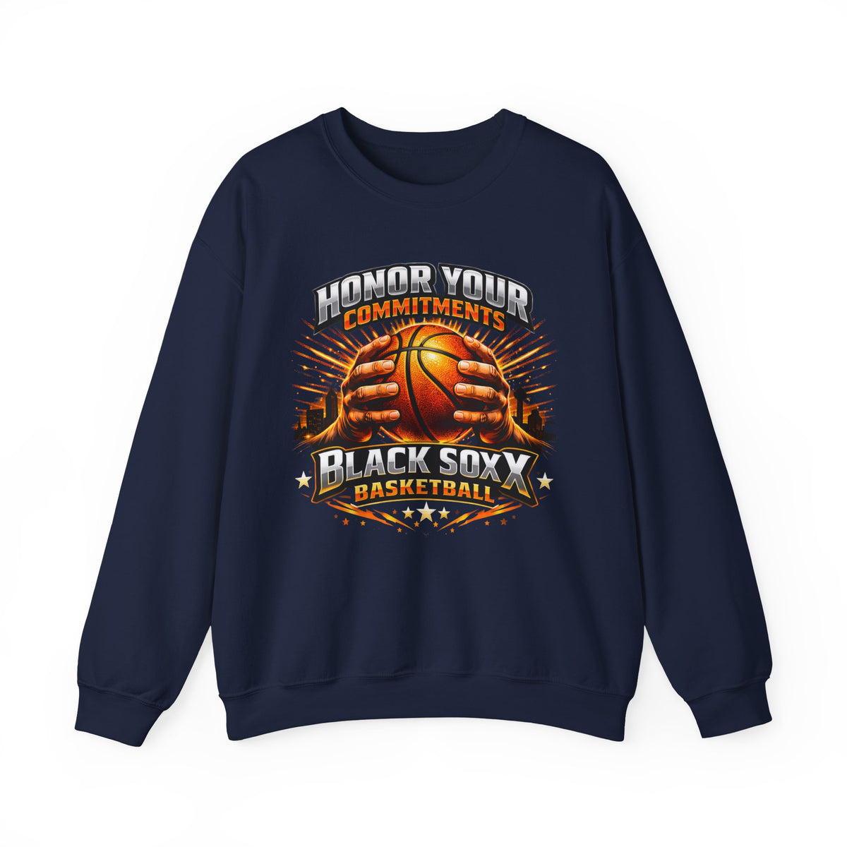Black Soxy Basketball Sweatshirt – "Honor Your Commitments" Team Crewneck