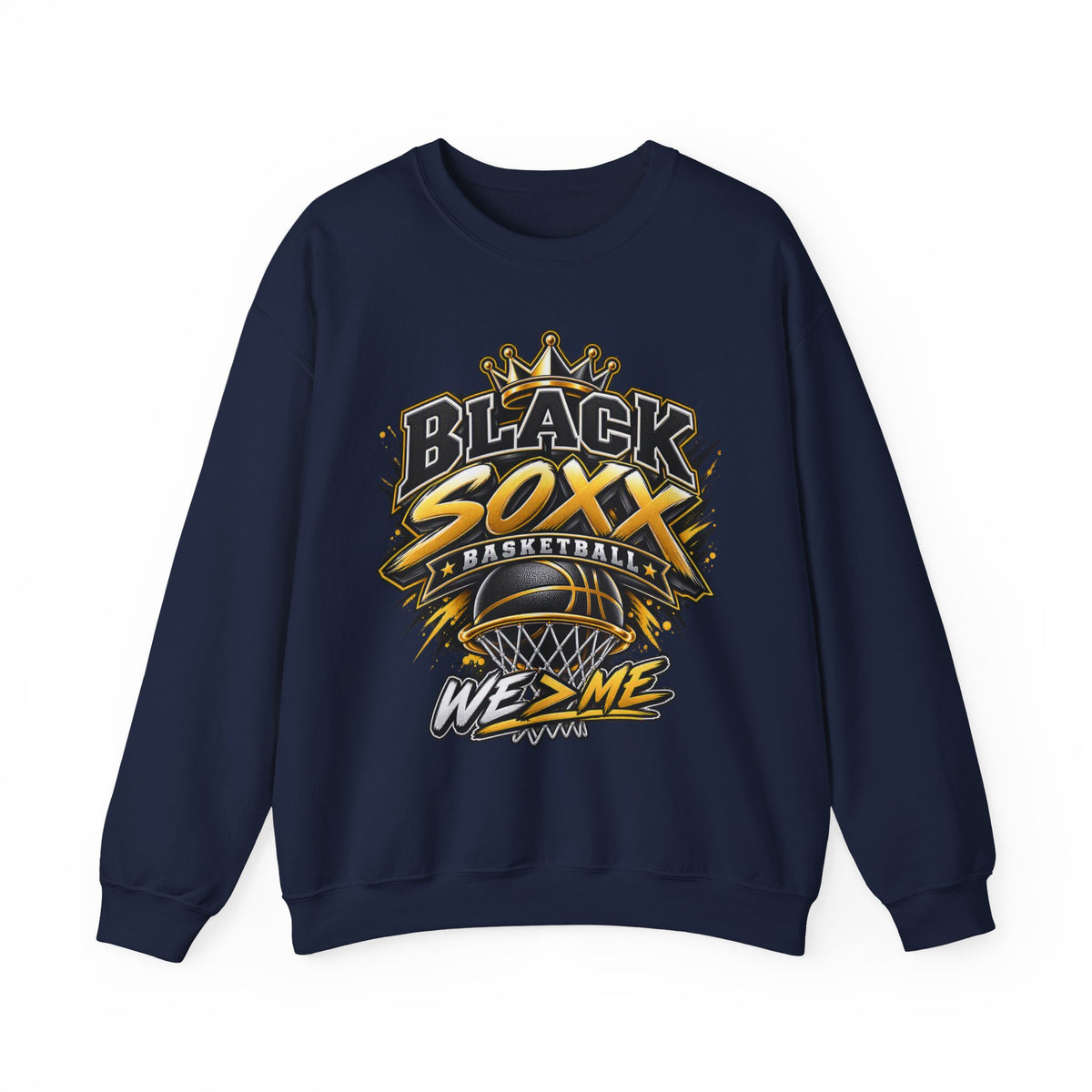 Basketball Crewneck Sweatshirt — "Black Soxx" Vintage Team Logo