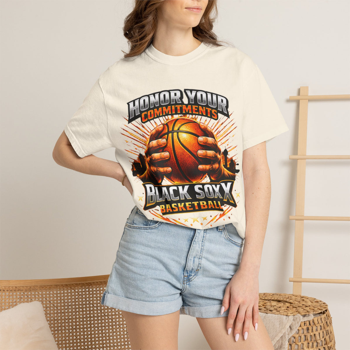 Honor Your Commitments Basketball T-Shirt — Black Sox X Team Tee