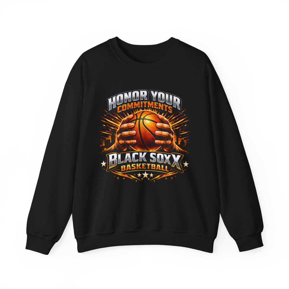 Black Soxy Basketball Sweatshirt – "Honor Your Commitments" Team Crewneck