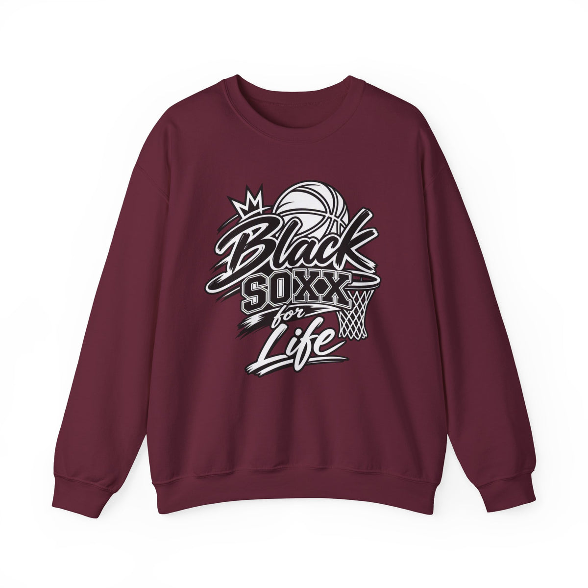 Black Soxx for Life Sweatshirt — Retro Basketball Crewneck