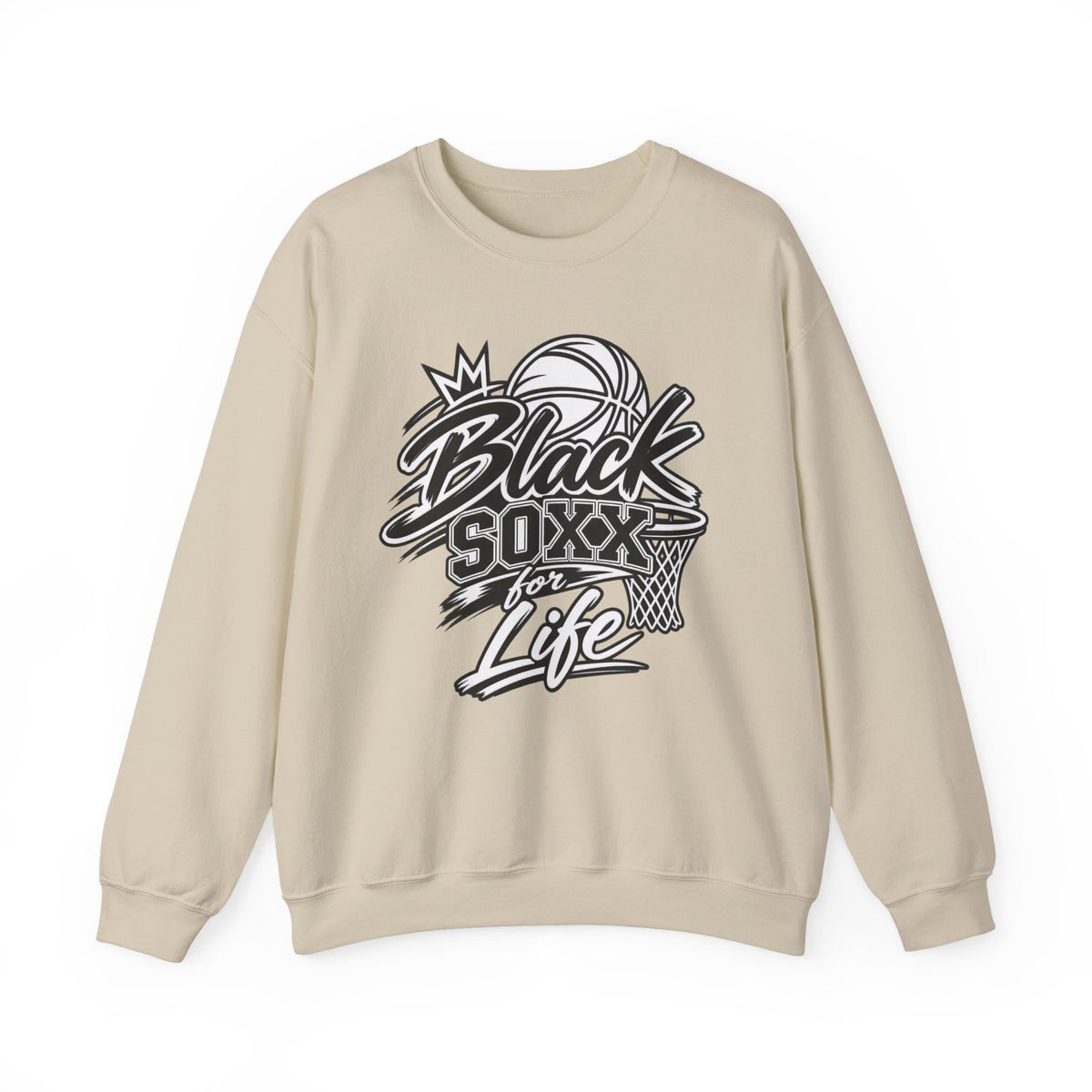 Black Soxx for Life Sweatshirt — Retro Basketball Crewneck