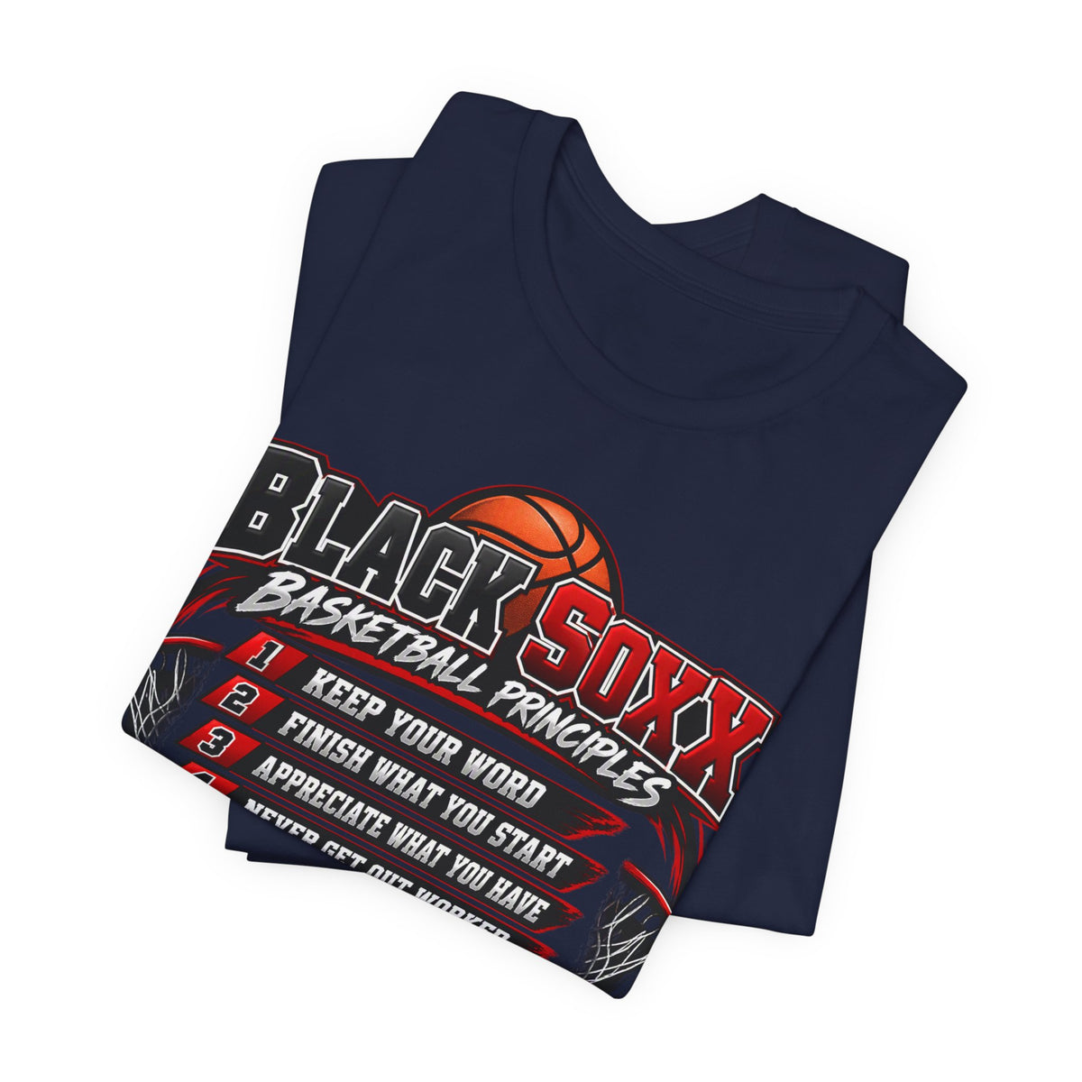 Black Soxx Basketball Principles Tee — Motivational Youth & Adult Basketball Shirt