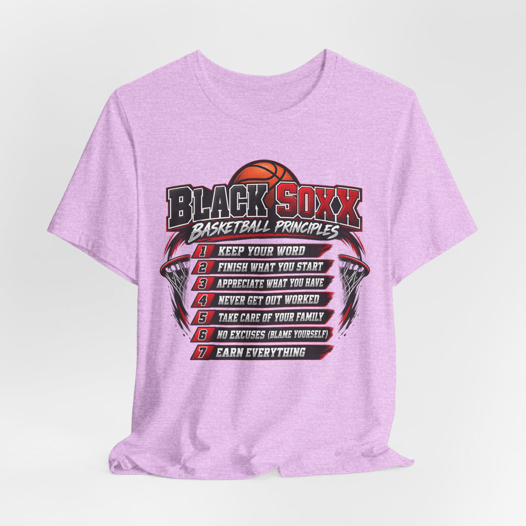 Black Soxx Basketball Principles Tee — Motivational Youth & Adult Basketball Shirt